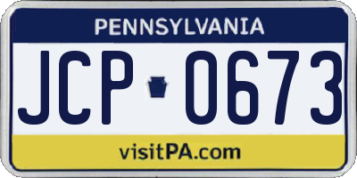 PA license plate JCP0673