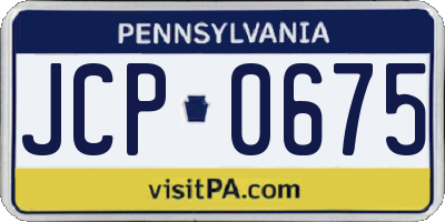 PA license plate JCP0675
