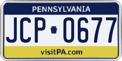 PA license plate JCP0677
