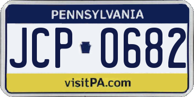 PA license plate JCP0682
