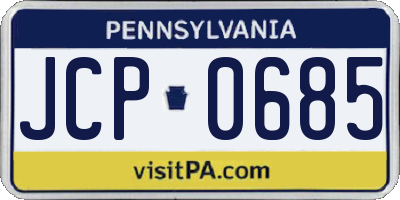 PA license plate JCP0685