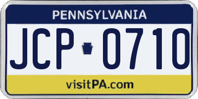 PA license plate JCP0710