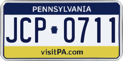 PA license plate JCP0711