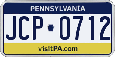 PA license plate JCP0712