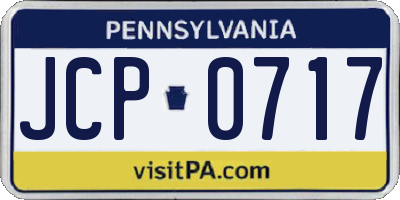 PA license plate JCP0717