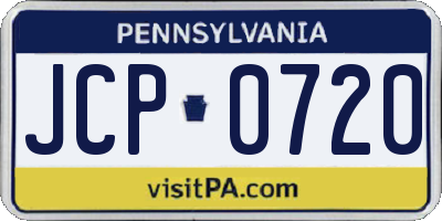 PA license plate JCP0720