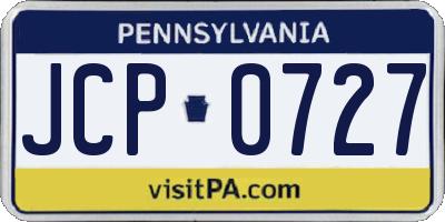 PA license plate JCP0727