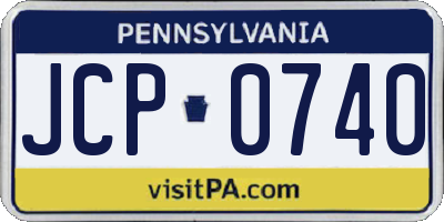 PA license plate JCP0740