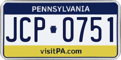 PA license plate JCP0751