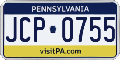 PA license plate JCP0755