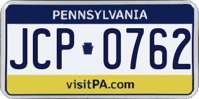 PA license plate JCP0762