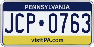 PA license plate JCP0763