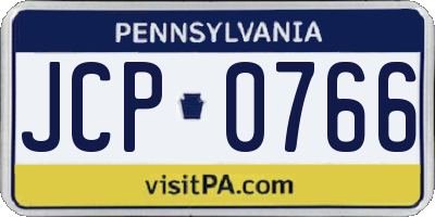 PA license plate JCP0766