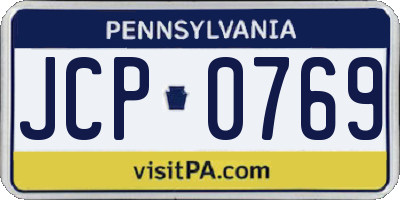 PA license plate JCP0769