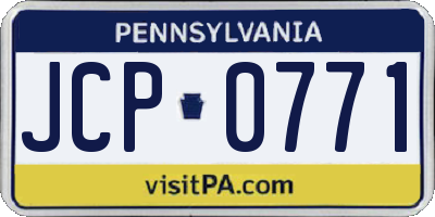 PA license plate JCP0771