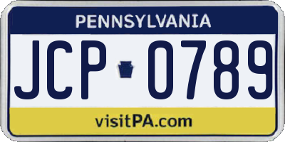 PA license plate JCP0789