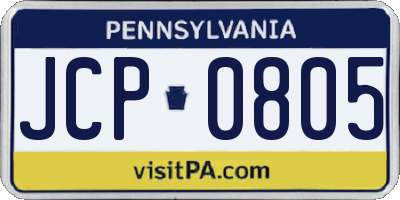PA license plate JCP0805