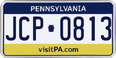 PA license plate JCP0813
