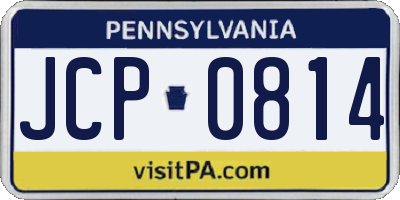 PA license plate JCP0814