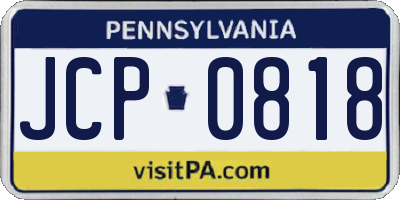 PA license plate JCP0818