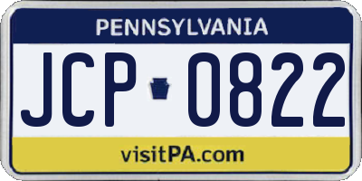 PA license plate JCP0822