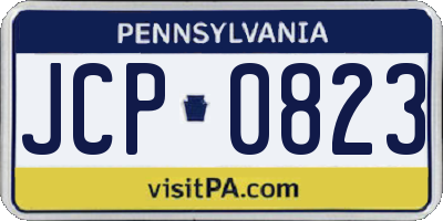 PA license plate JCP0823