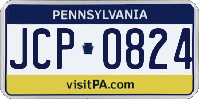 PA license plate JCP0824