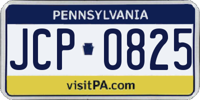 PA license plate JCP0825