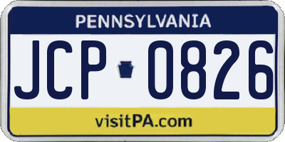 PA license plate JCP0826