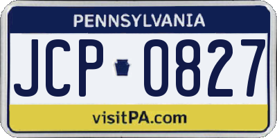 PA license plate JCP0827