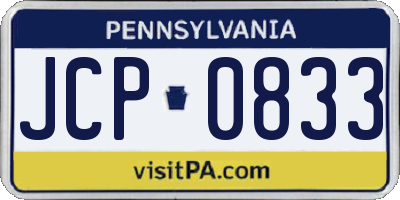 PA license plate JCP0833