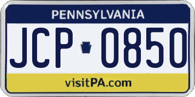 PA license plate JCP0850