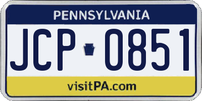 PA license plate JCP0851