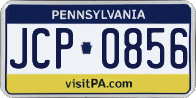 PA license plate JCP0856