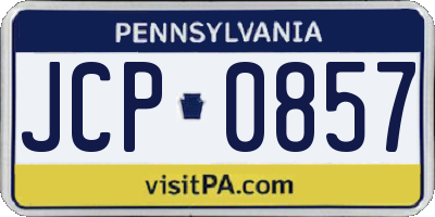 PA license plate JCP0857