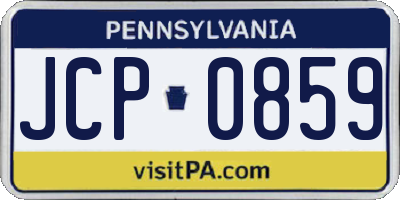 PA license plate JCP0859