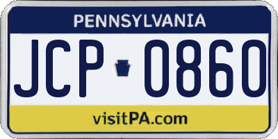 PA license plate JCP0860