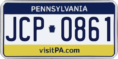 PA license plate JCP0861
