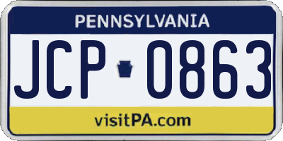 PA license plate JCP0863