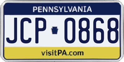 PA license plate JCP0868