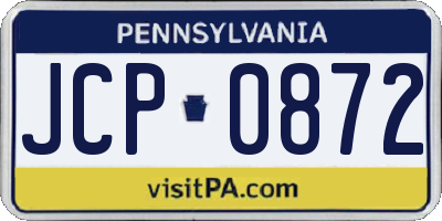 PA license plate JCP0872