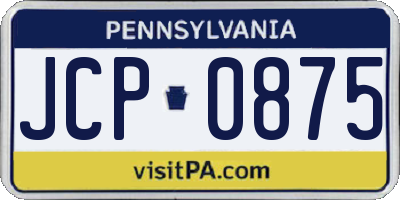 PA license plate JCP0875