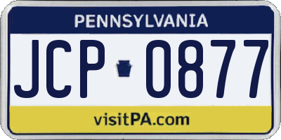 PA license plate JCP0877