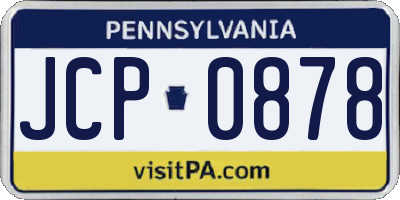 PA license plate JCP0878
