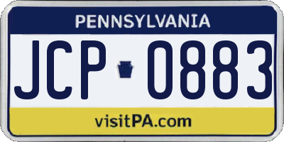 PA license plate JCP0883