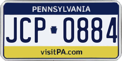 PA license plate JCP0884