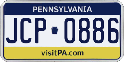PA license plate JCP0886