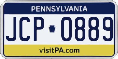 PA license plate JCP0889