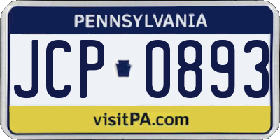 PA license plate JCP0893