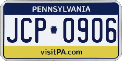 PA license plate JCP0906